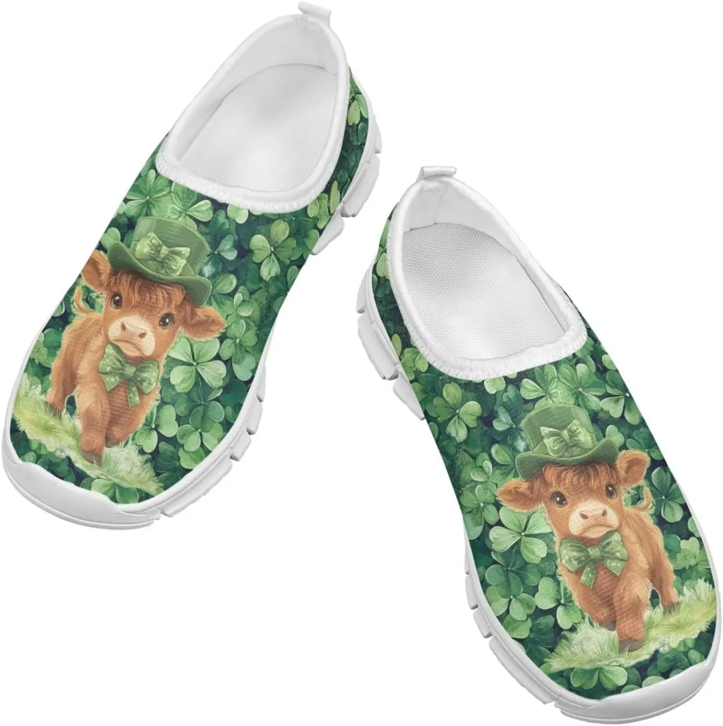Doojoayie Girls St Patrick's Day Shoes Slip On Running Shoes Kids Holiday Present