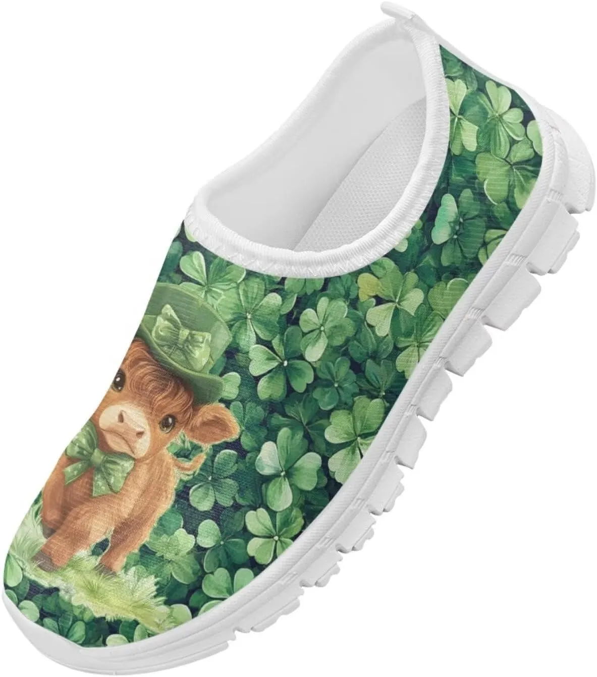 Doojoayie Girls St Patrick's Day Shoes Slip On Running Shoes Kids Holiday Present