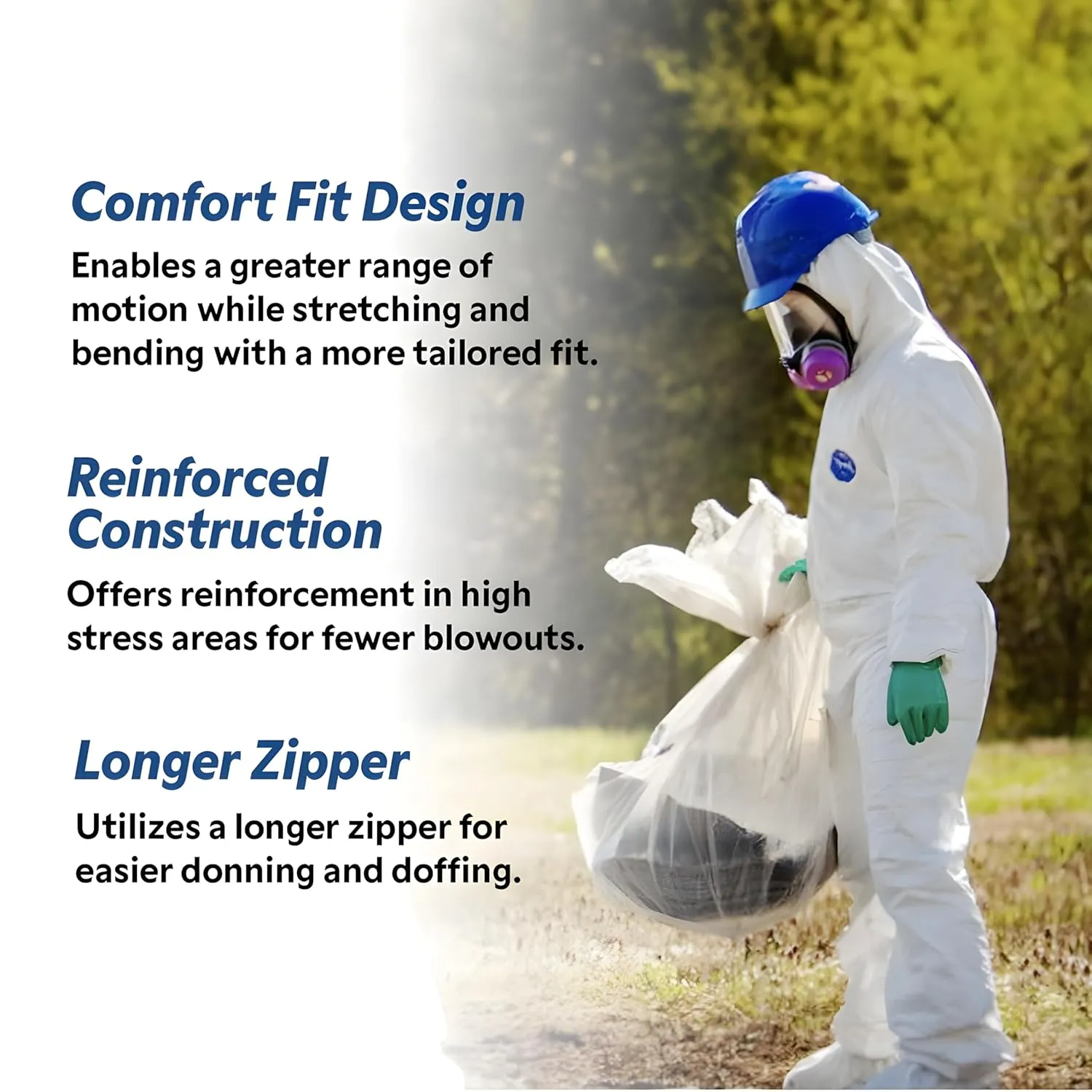 DuPont Tyvek 400 TY125S Disposable Protective Coverall with Elastic Cuffs, White, X-Large (Pack of 25)