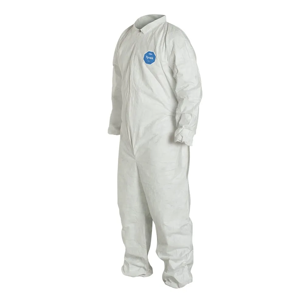 DuPont Tyvek 400 TY125S Disposable Protective Coverall with Elastic Cuffs, White, X-Large (Pack of 25)