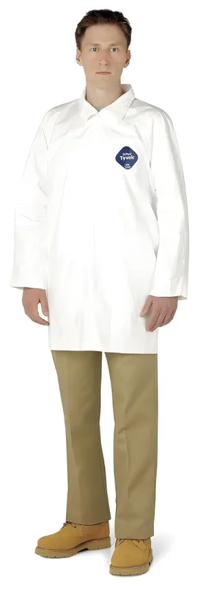 DuPont Tyvek 400 TY210S Disposable Extra Long Frock with Open Cuff, White, Large (Pack of 30)