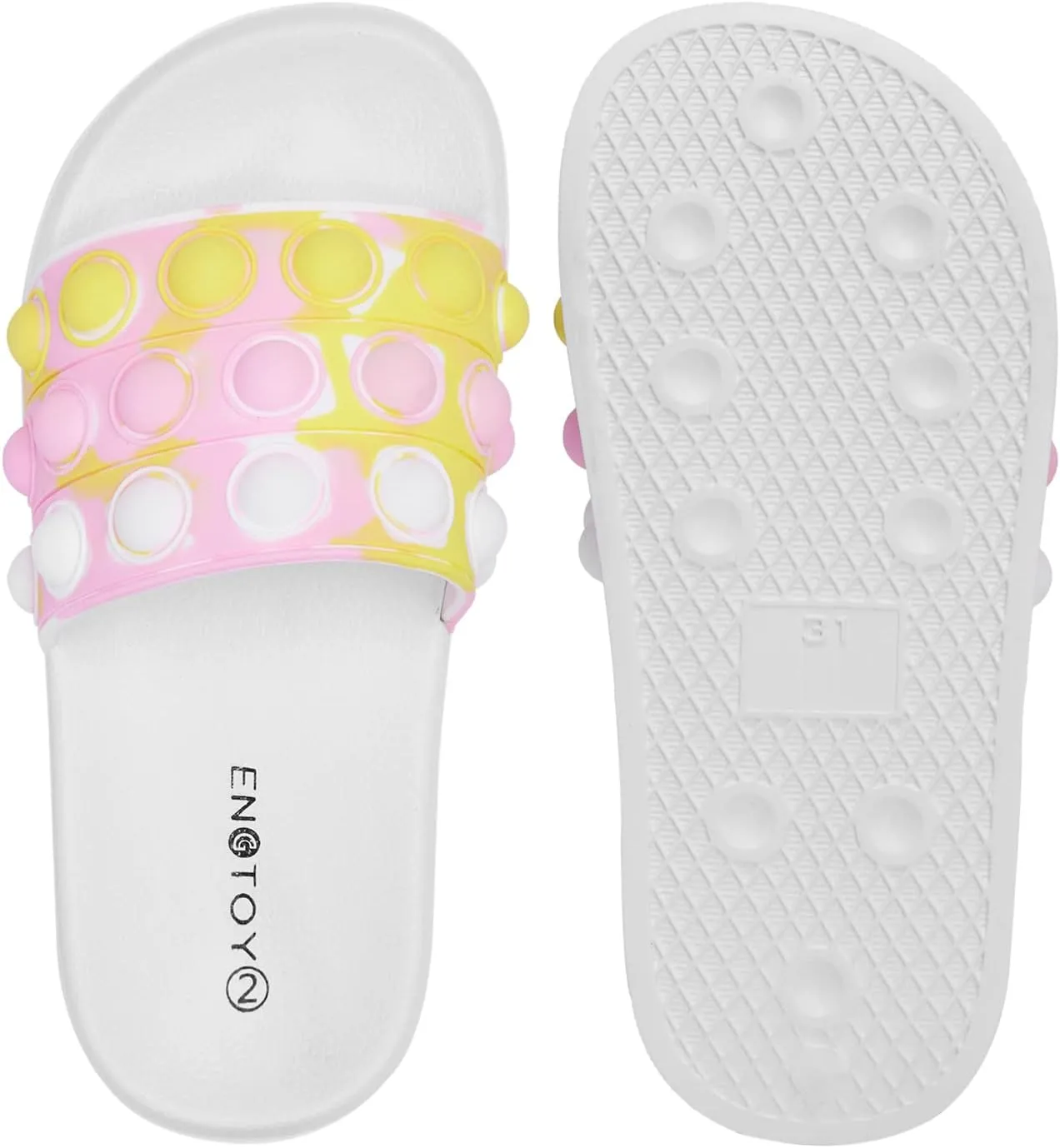 Engtoy Kid Boys Girls Slides Sandals For Kid Unisex Child Slippers Lightweight Non-slip Open Toe Comfy Shower Beach Funny Slide Sandals
