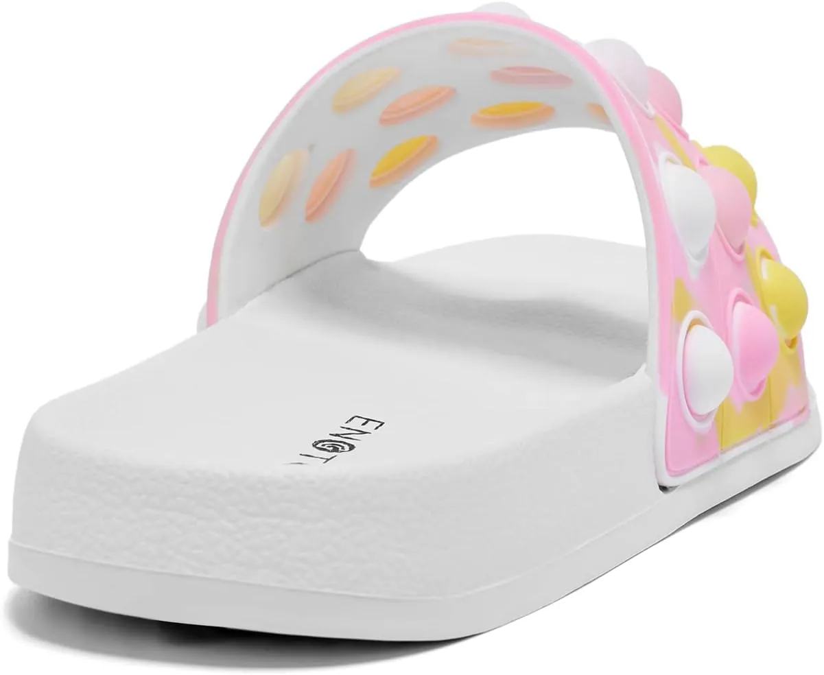 Engtoy Kid Boys Girls Slides Sandals For Kid Unisex Child Slippers Lightweight Non-slip Open Toe Comfy Shower Beach Funny Slide Sandals