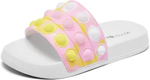 Engtoy Kid Boys Girls Slides Sandals For Kid Unisex Child Slippers Lightweight Non-slip Open Toe Comfy Shower Beach Funny Slide Sandals