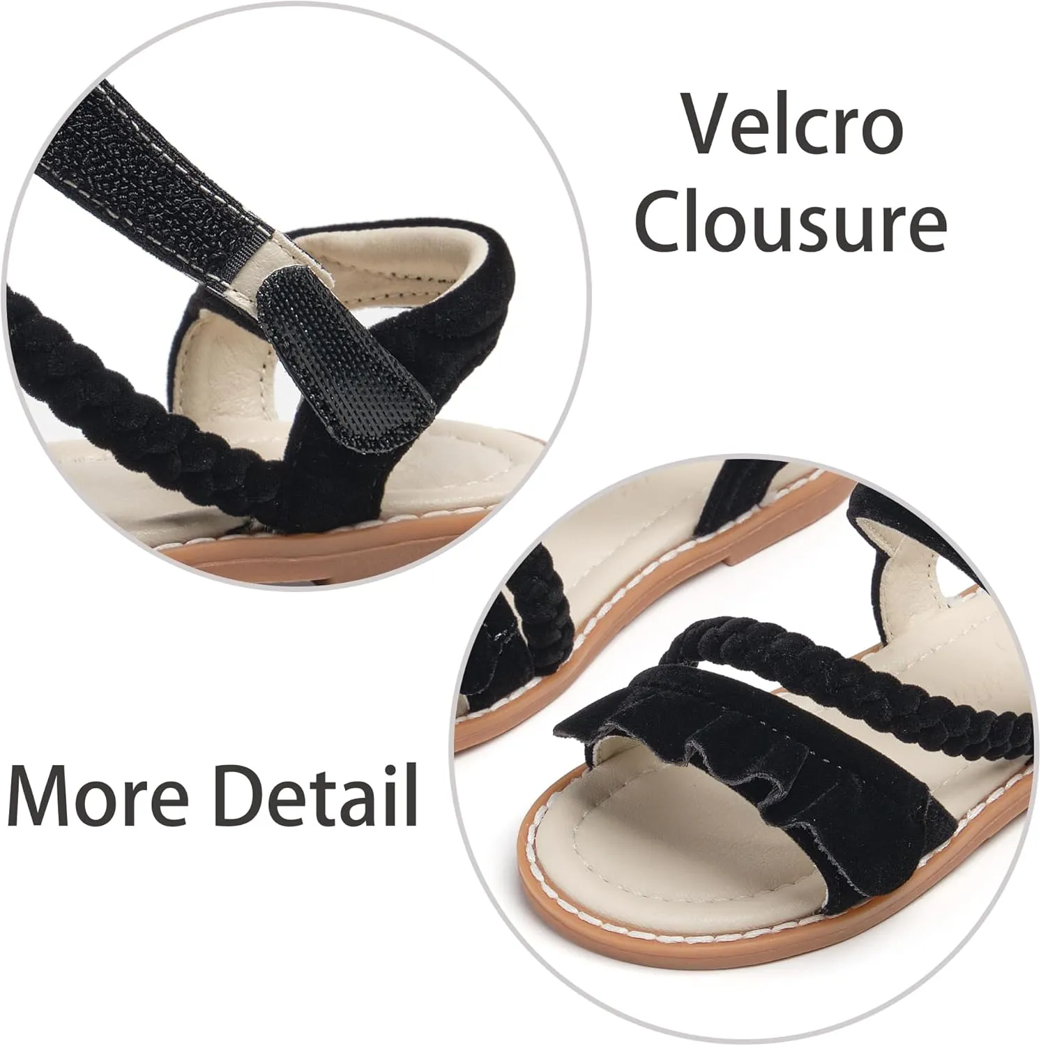 ESTINE Toddler/Little Kid Girls Dress Cross Strappy Open Toe Sandals Princess Flats Summer Flower Girl Shoes