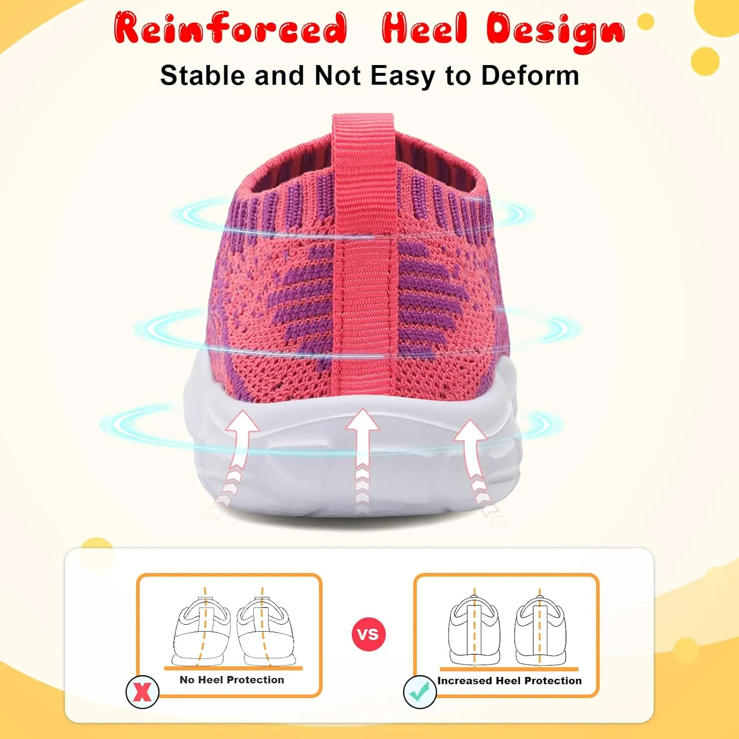FEETCITY Toddler Slip On Shoes Boys Girls Wide Toddler Tennis Shoes Sports Walking Sneakers
