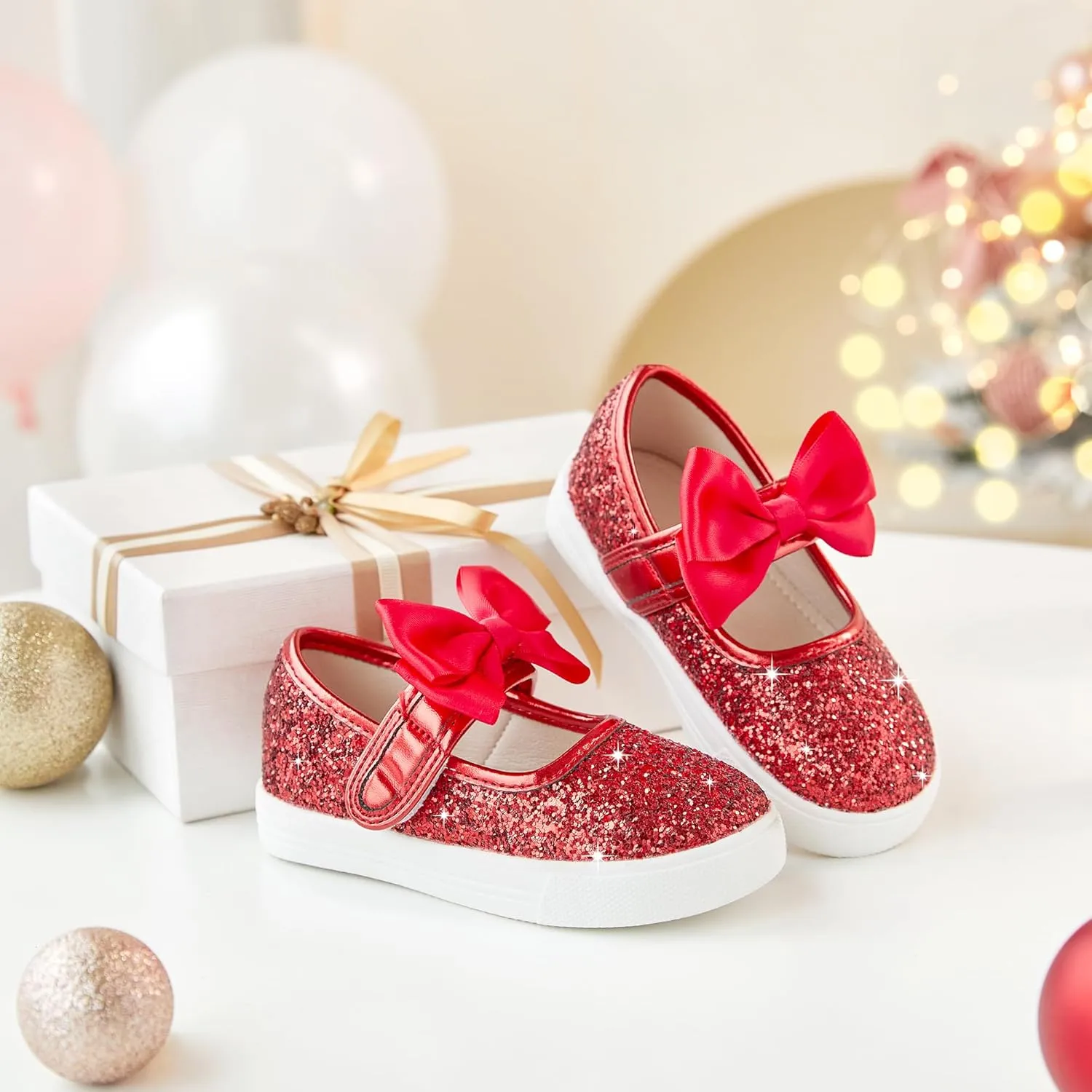 Felix & Flora Toddler/Little Kid Girls Running Shoes Glitter Sneakers Princess Fashion Casual Sports Shoes