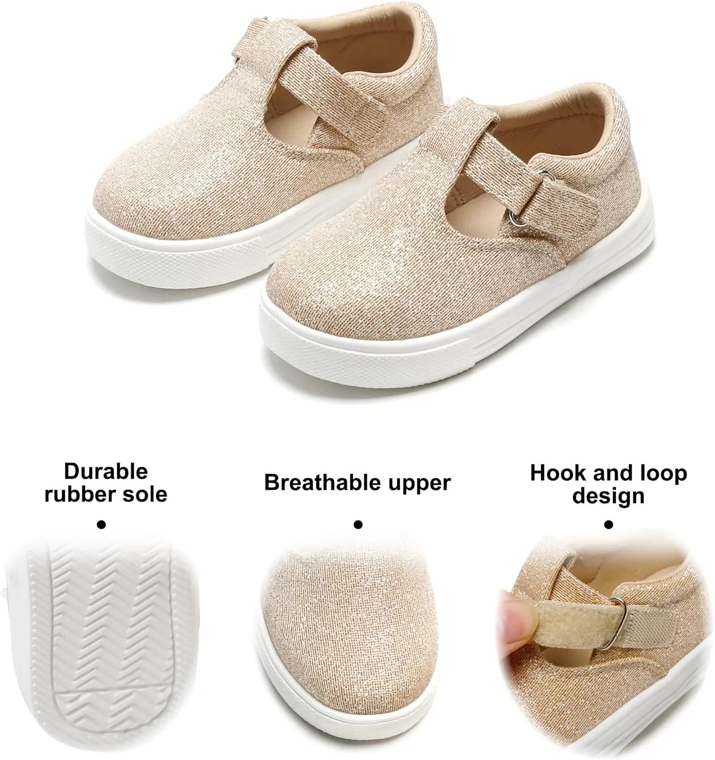 Felix & Flora Toddler/Little Kid Girls Running Shoes Sports Sneakers Princess Casual Glitter Shoes.