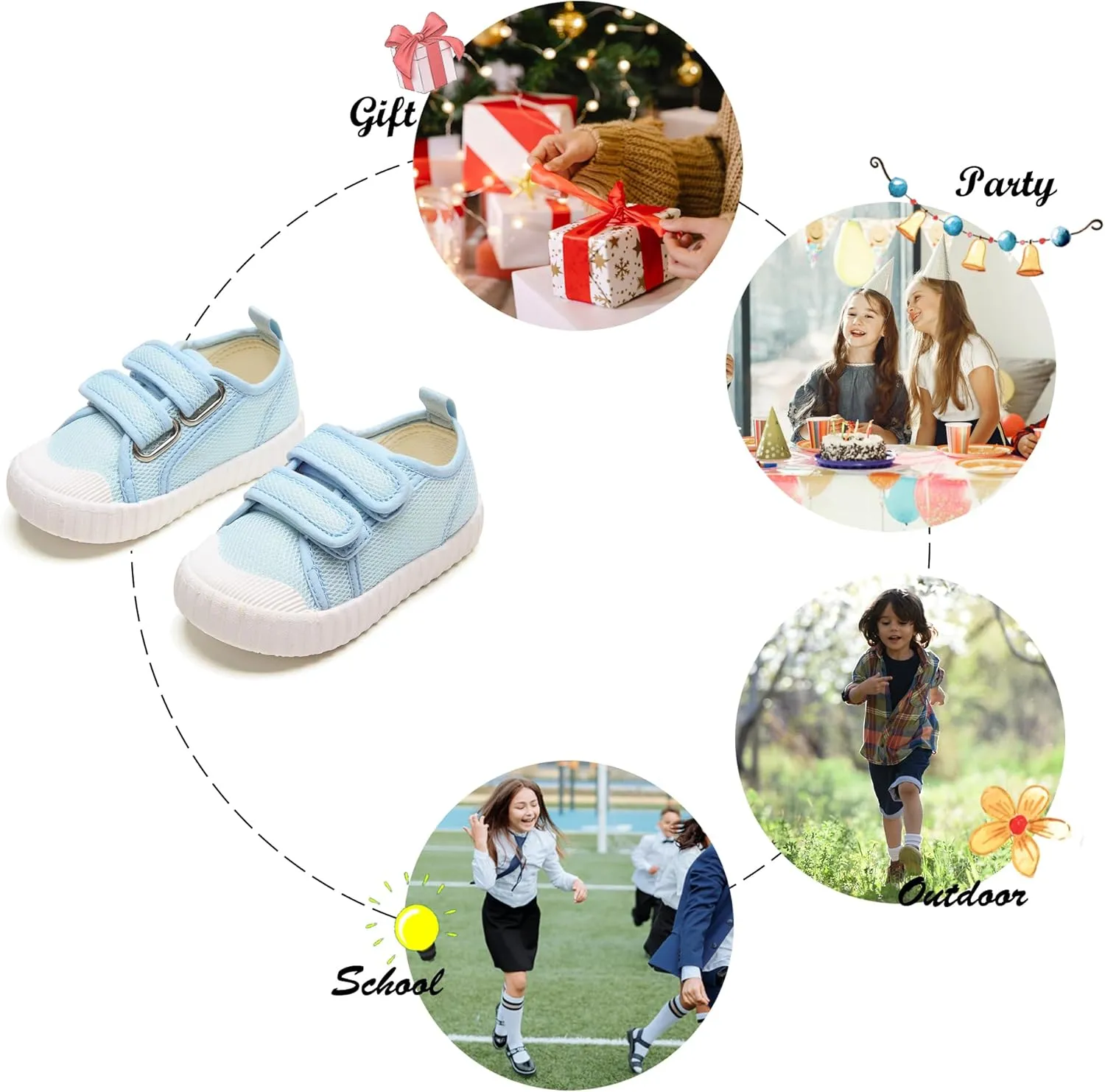Felix & Flora Toddler/Little Kid Girls Running Shoes Sports Sneakers Princess Casual Glitter Shoes.