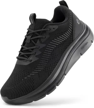FitVille Men's Walking Shoes Wide Width, Comfortable Orthopedic Sneakers Lightweight Tennis Shoes Gym Workout Sneakers for Plantar Fasciitis - Cloud Wanderer V20
