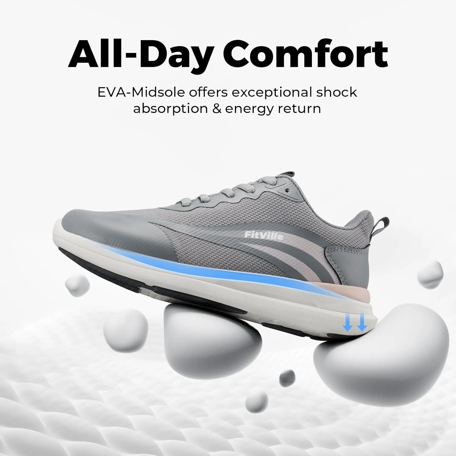 FitVille Wide Width Sneakers for Women Extra Wide Cross Training Shoes Athletic Shoes Workout Gym Shoes with Arch Support