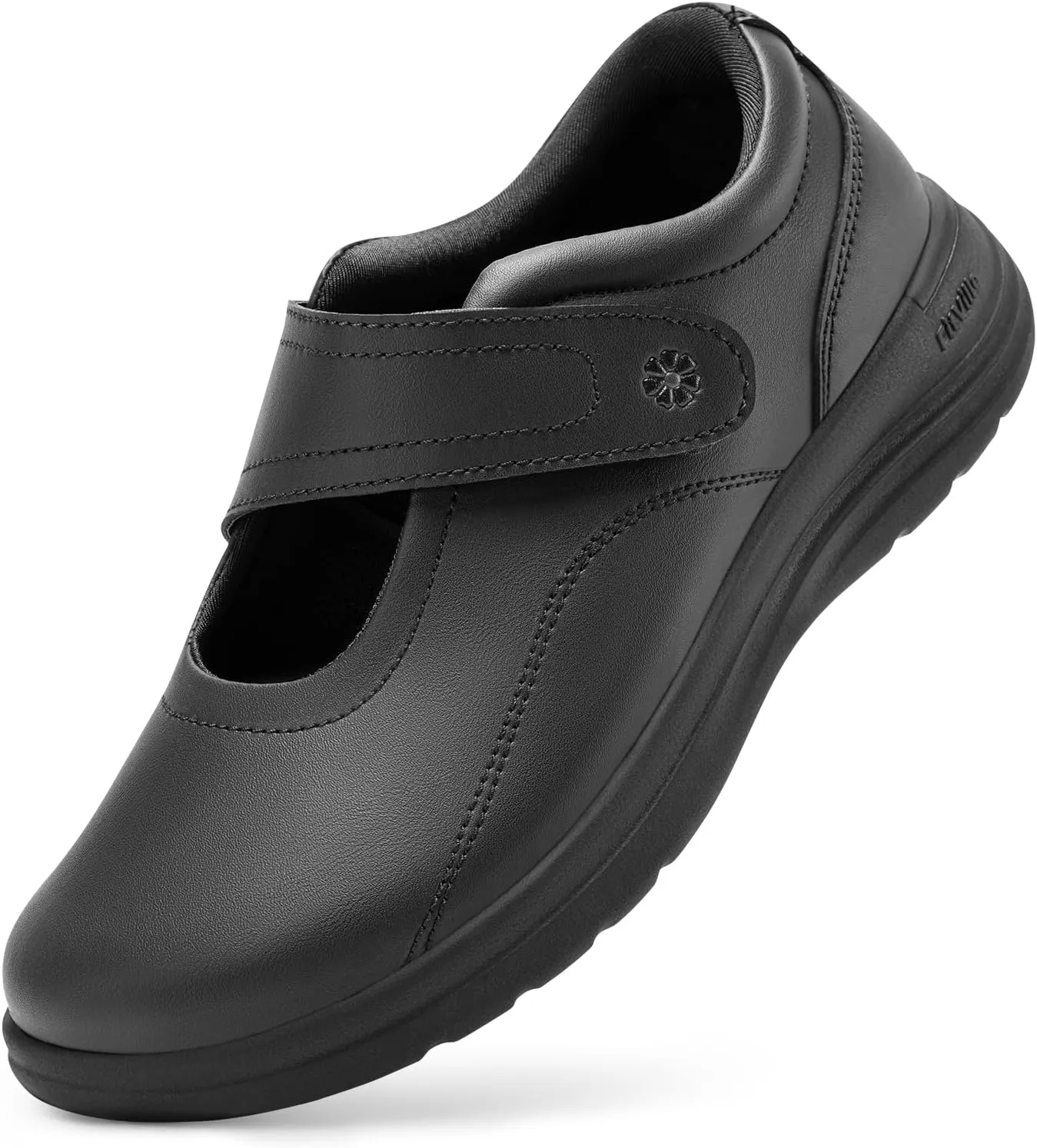 FitVille Women Wide Classic Mary Jane Shoes Flats Casual Dress Shoes Lightweight Comfort Walking Shoes for Plantar Fasciitis Bunions