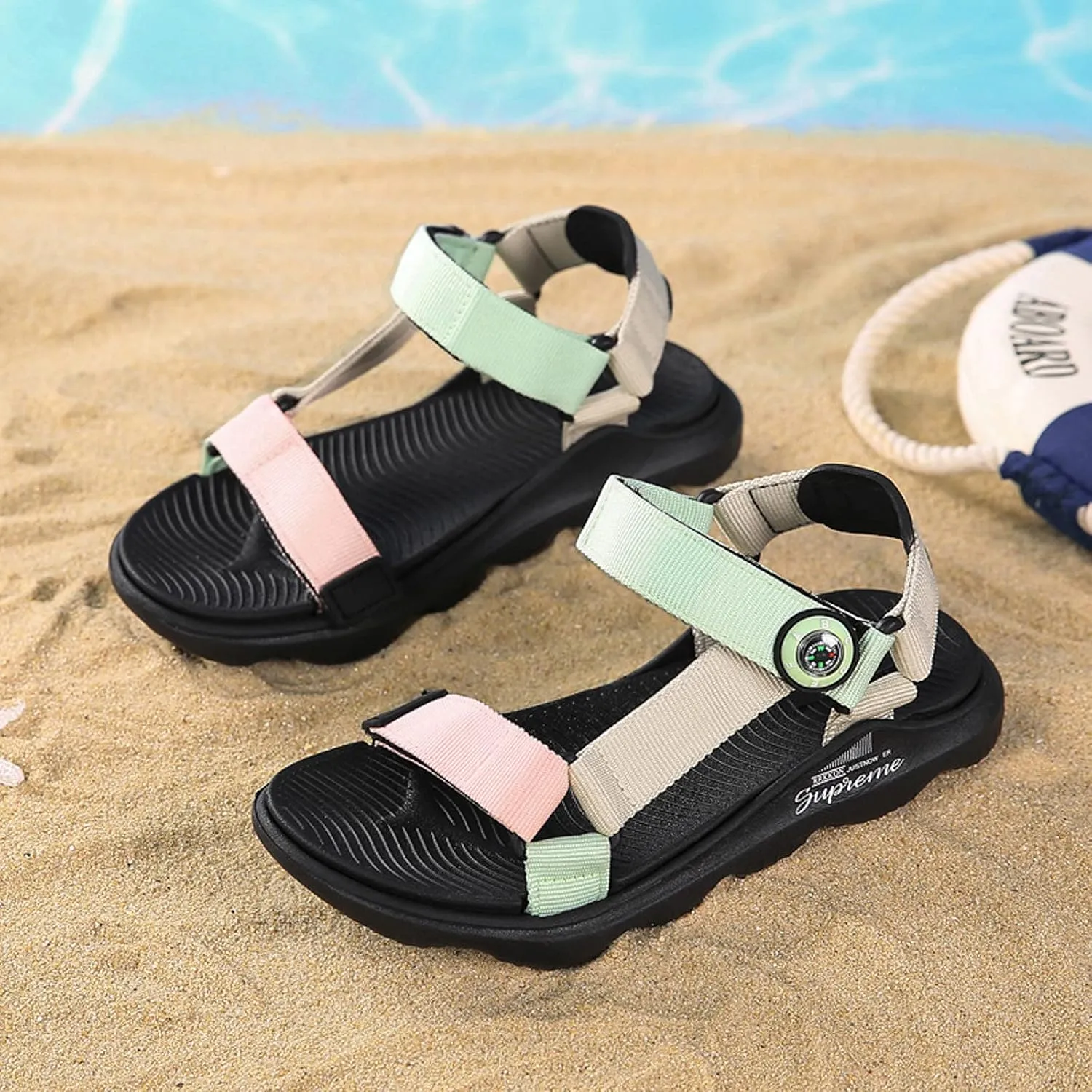 FLIOZY Sandals Girl's Hiking Sandals Kids Adjustable Straps Open Toe Sport Sandals Toddler Summer Sports Outdoor Shoes