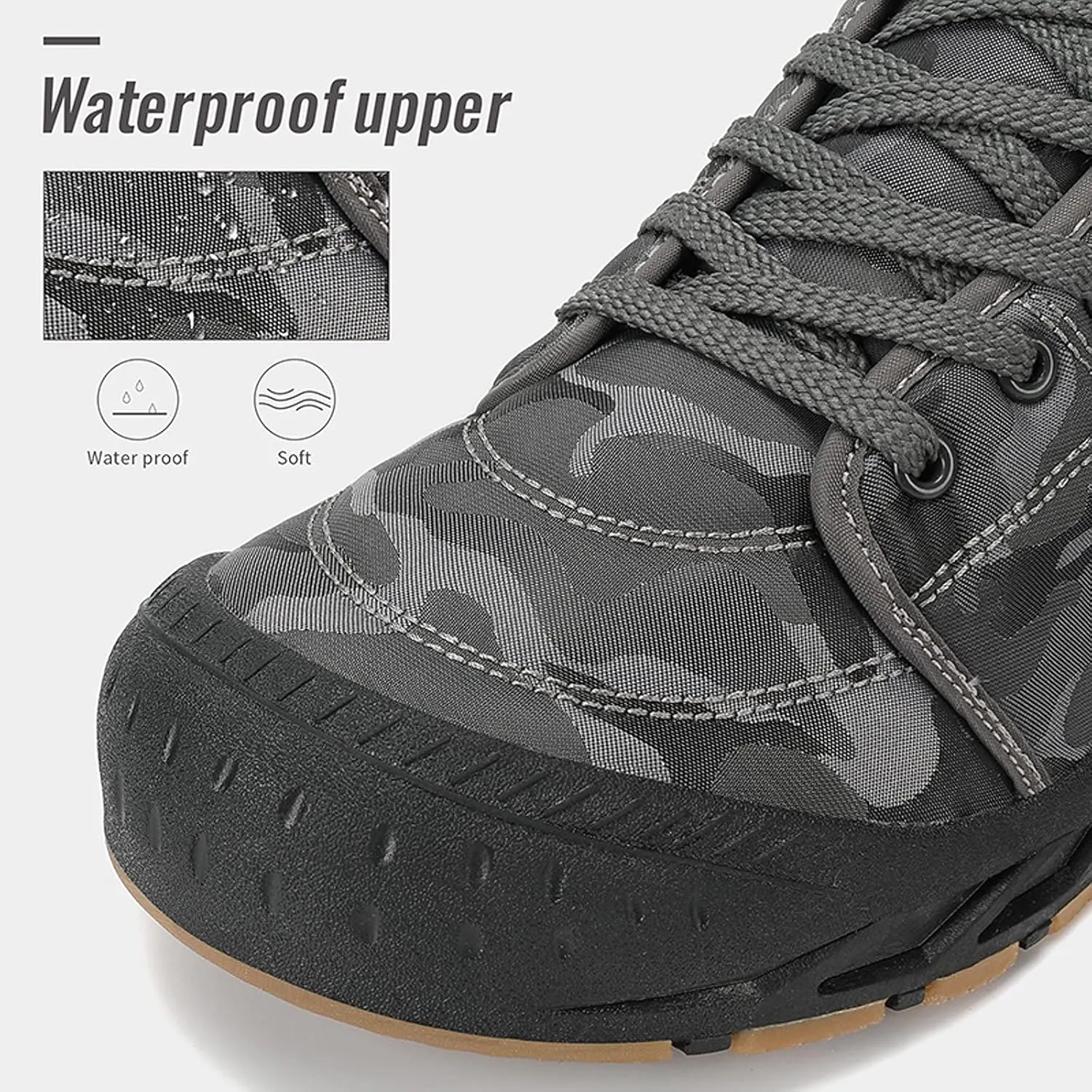 FLIOZY Snow Boots Mens Winter Shoes Fur Lined Warm Snow Ankle Boots Outdoor Winter Trekking Shoes Walking Shoes Hiking Boots