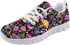 Forchrinse Cute Pug Love Print Sport Gym Running Shoes Unisex Walking Shoes Lightweight Lace Up Athletic Sneakers