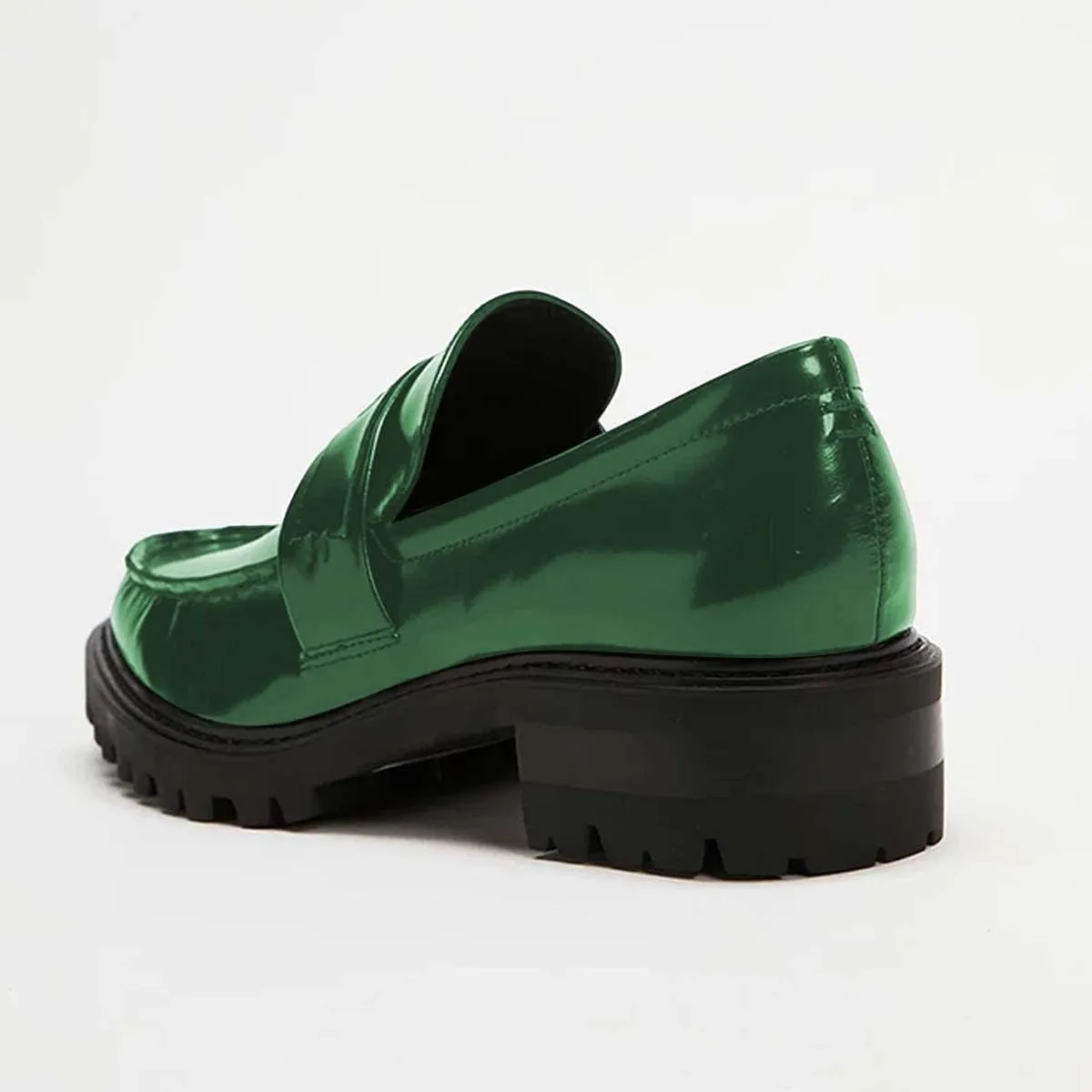 FOWT Women's Low Chunky Heel Loafers Round Toe Platform Flats with Lug Sole Casual Comfortable Slip on Unisex Shoes Driving Walking Traveling,4-16 US Size