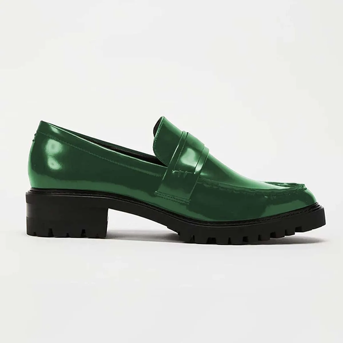 FOWT Women's Low Chunky Heel Loafers Round Toe Platform Flats with Lug Sole Casual Comfortable Slip on Unisex Shoes Driving Walking Traveling,4-16 US Size