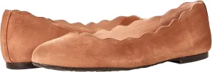 French Sole Jigsaw - Flats for Women - Leather Lining - Rubber Outsole - Scalloped Topline - Rounded Toe Makeup Suede 7 M