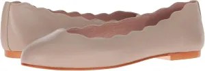 French Sole Jigsaw - Flats for Women - Leather Lining - Rubber Outsole - Scalloped Topline - Rounded Toe Taupe Nappa 10.5 M