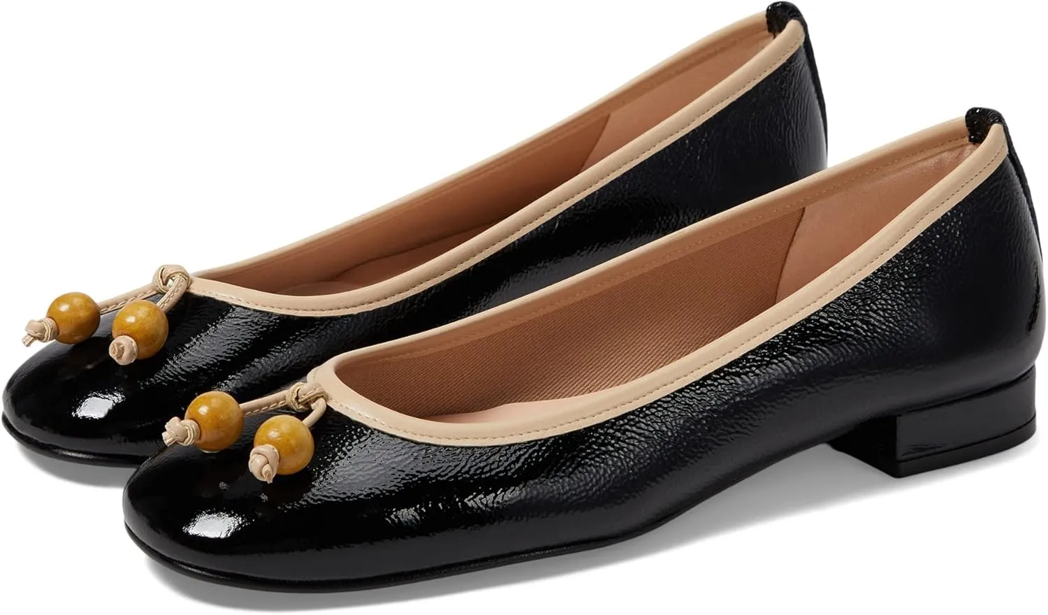 French Sole Rumba - Flats for Women - Leather Lining - Microfiber Footbed - Rubber Outsole - Stacked Heel