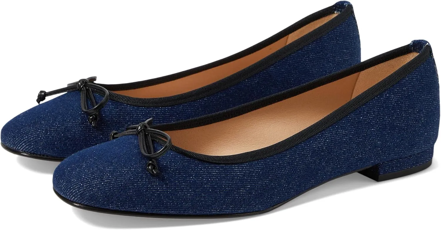 French Sole Women's Emmy Ballet Flat, Denim, 7