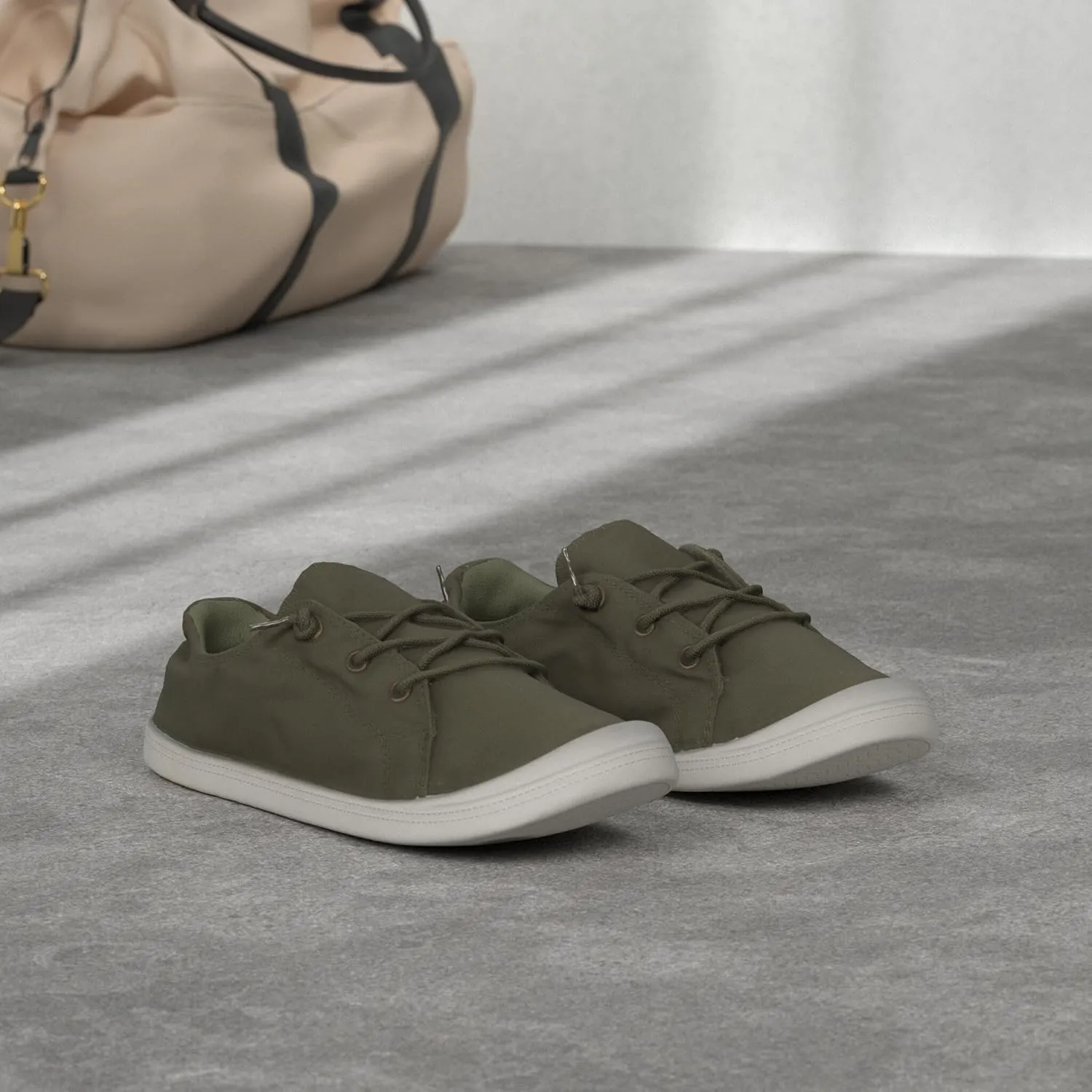 FUNKYMONKEY Shoes for Women, Comfort Low Top Canvas Slip On Sneakers Classic Casual Walking Shoes