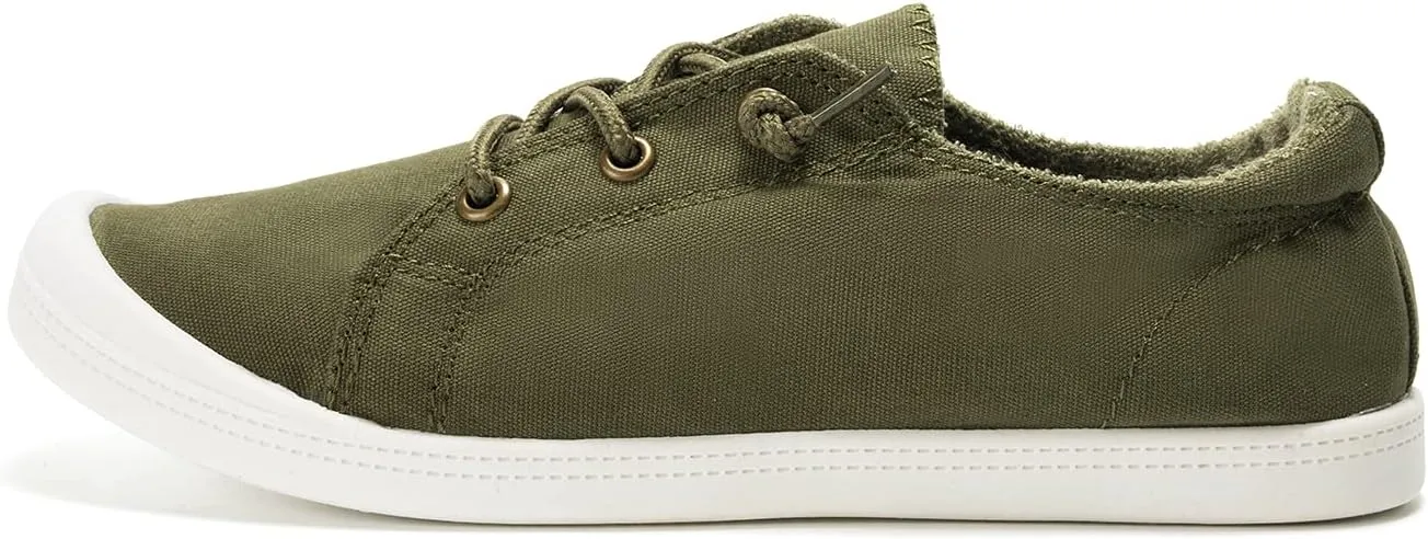 FUNKYMONKEY Shoes for Women, Comfort Low Top Canvas Slip On Sneakers Classic Casual Walking Shoes