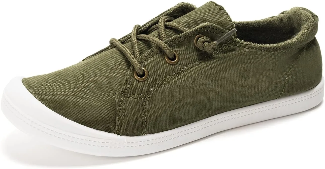FUNKYMONKEY Shoes for Women, Comfort Low Top Canvas Slip On Sneakers Classic Casual Walking Shoes