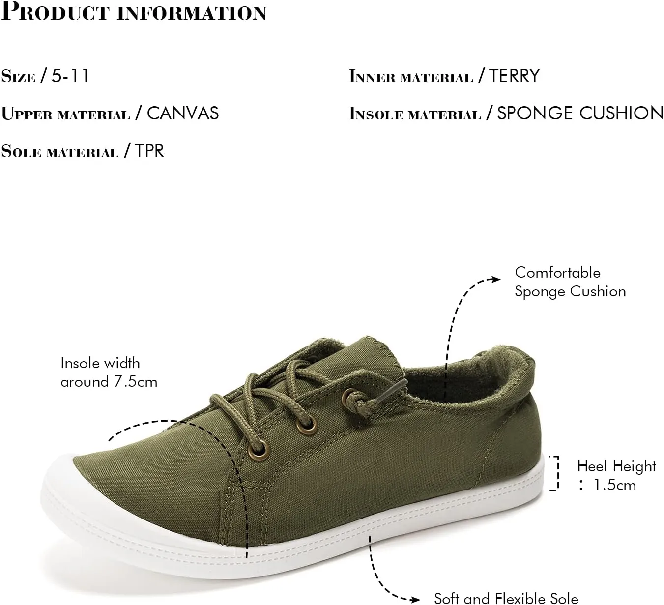 FUNKYMONKEY Shoes for Women, Comfort Low Top Canvas Slip On Sneakers Classic Casual Walking Shoes