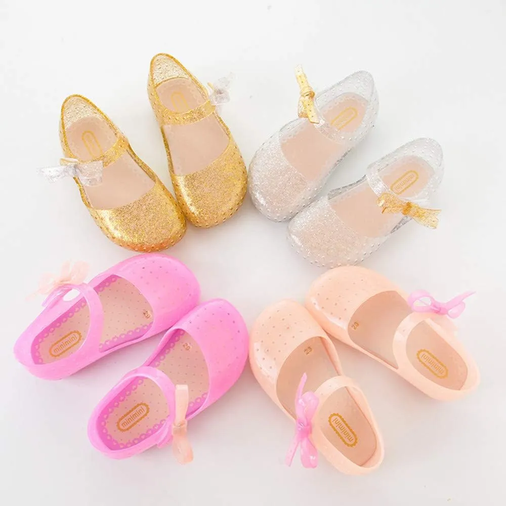 Girls Led Light Up Shoes Jelly Bowknot Toddler Sandals Kids