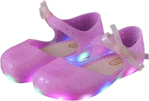 Girls Led Light Up Shoes Jelly Bowknot Toddler Sandals Kids