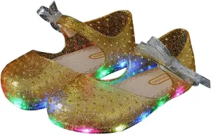 Girls Led Light Up Shoes Jelly Bowknot Toddler Sandals Kids