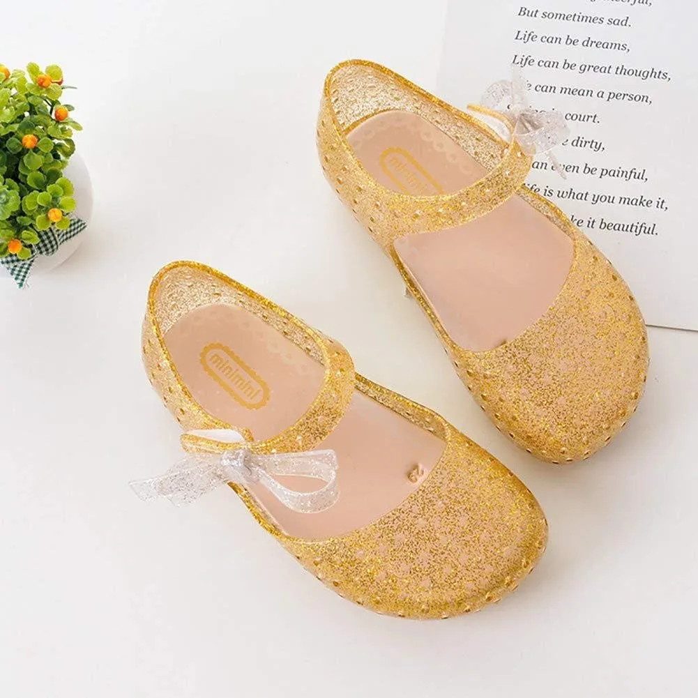 Girls Led Light Up Shoes Jelly Bowknot Toddler Sandals Kids