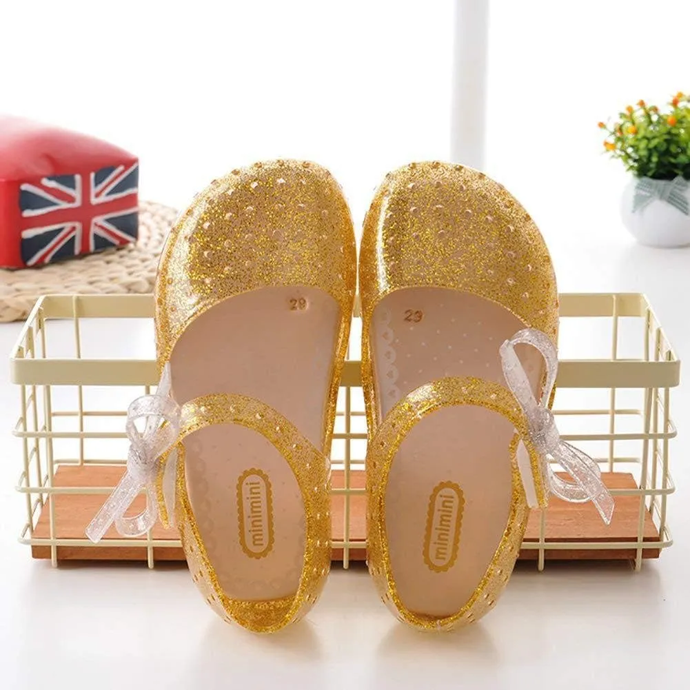 Girls Led Light Up Shoes Jelly Bowknot Toddler Sandals Kids