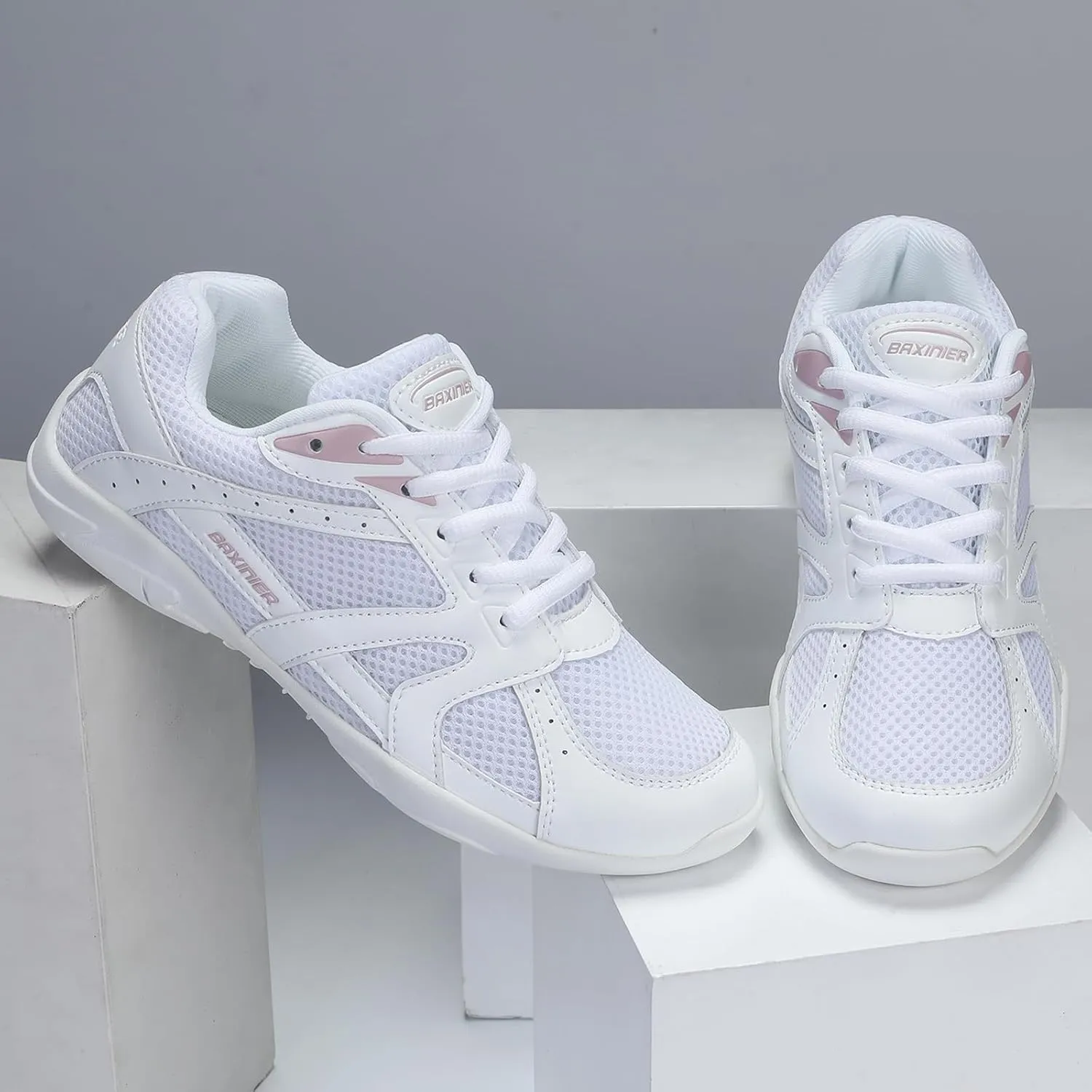 Girls White Cheerleading Shoes Lightweight Competition Sneakers Women Indoor Cheer Dance Shoe