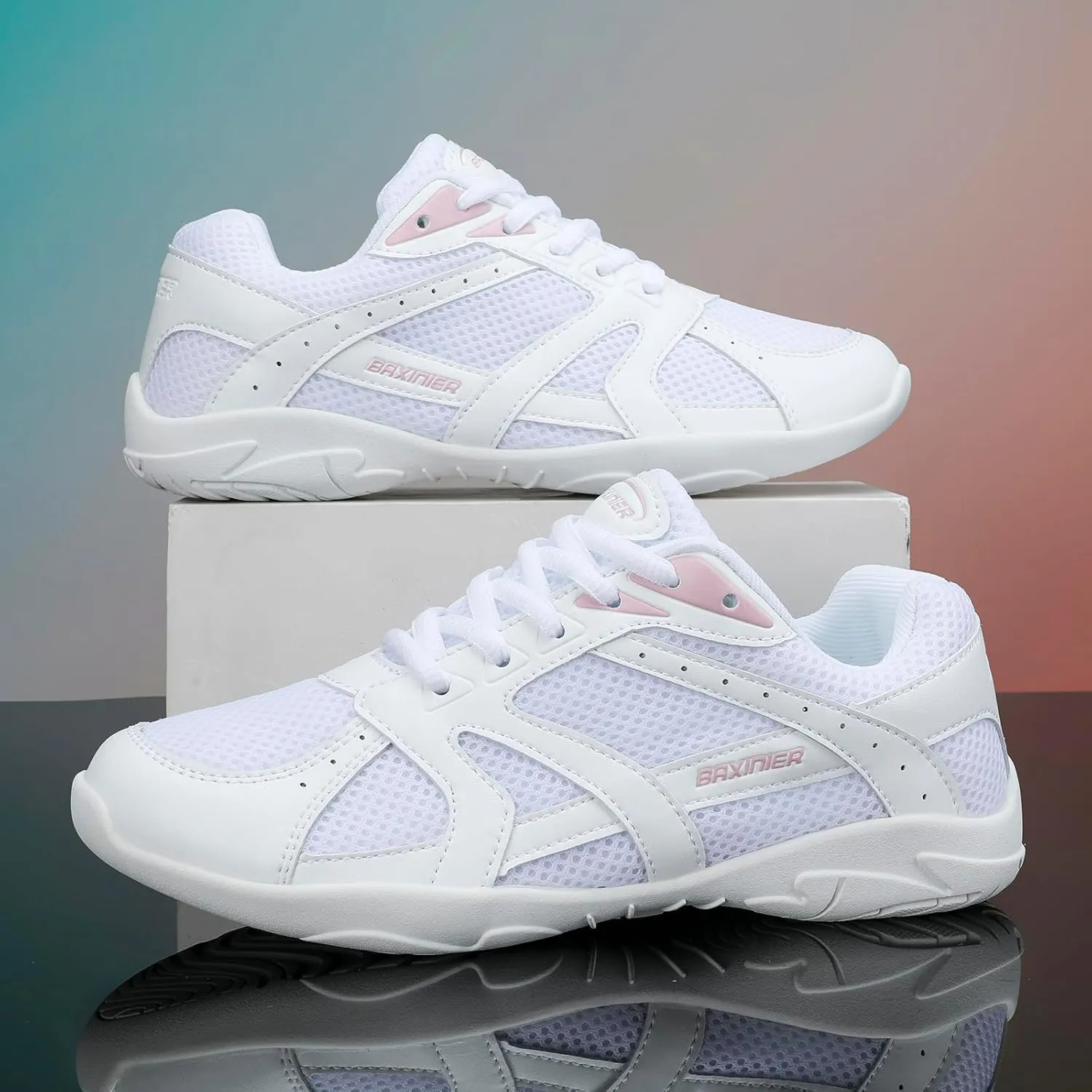 Girls White Cheerleading Shoes Lightweight Competition Sneakers Women Indoor Cheer Dance Shoe