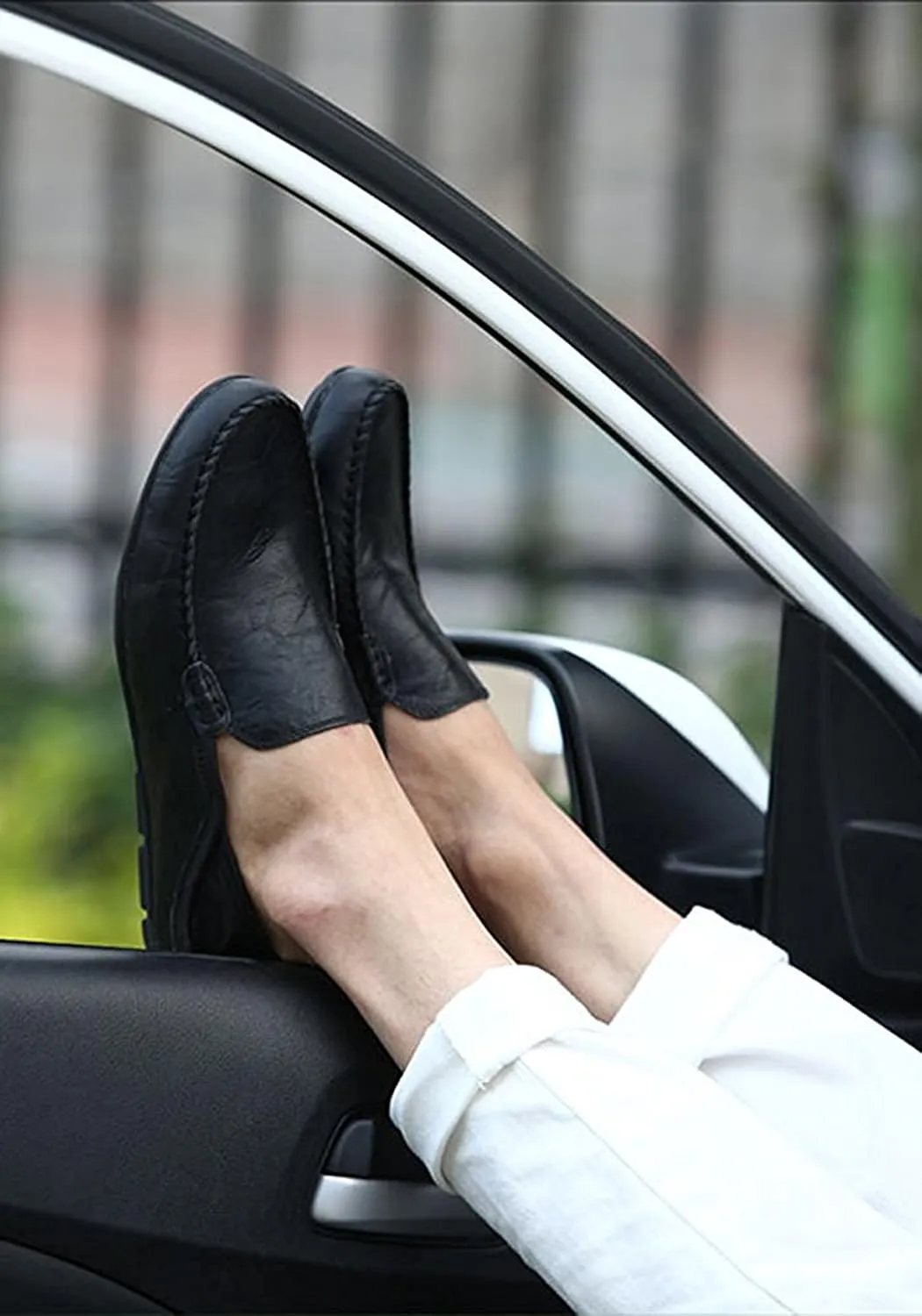 Go Tour Men's Premium Genuine Leather Casual Slip on Loafers Breathable Driving Shoes Fashion Slipper