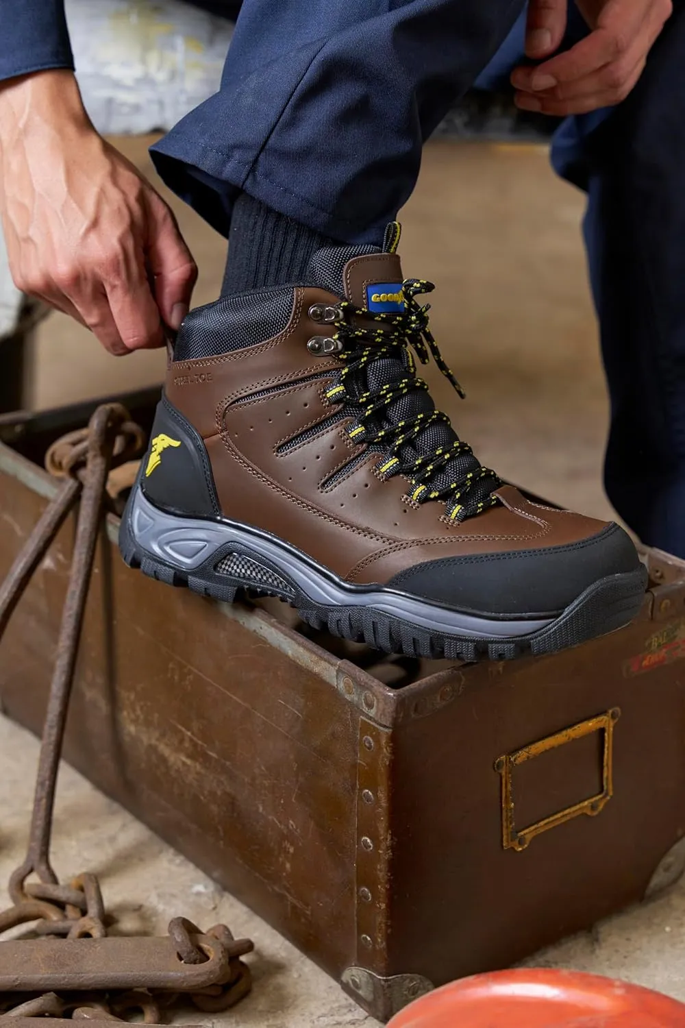Goodyear Barrett Mens Boot -Steel Toe Work Boots for Men with Rugged Comfort & Protection