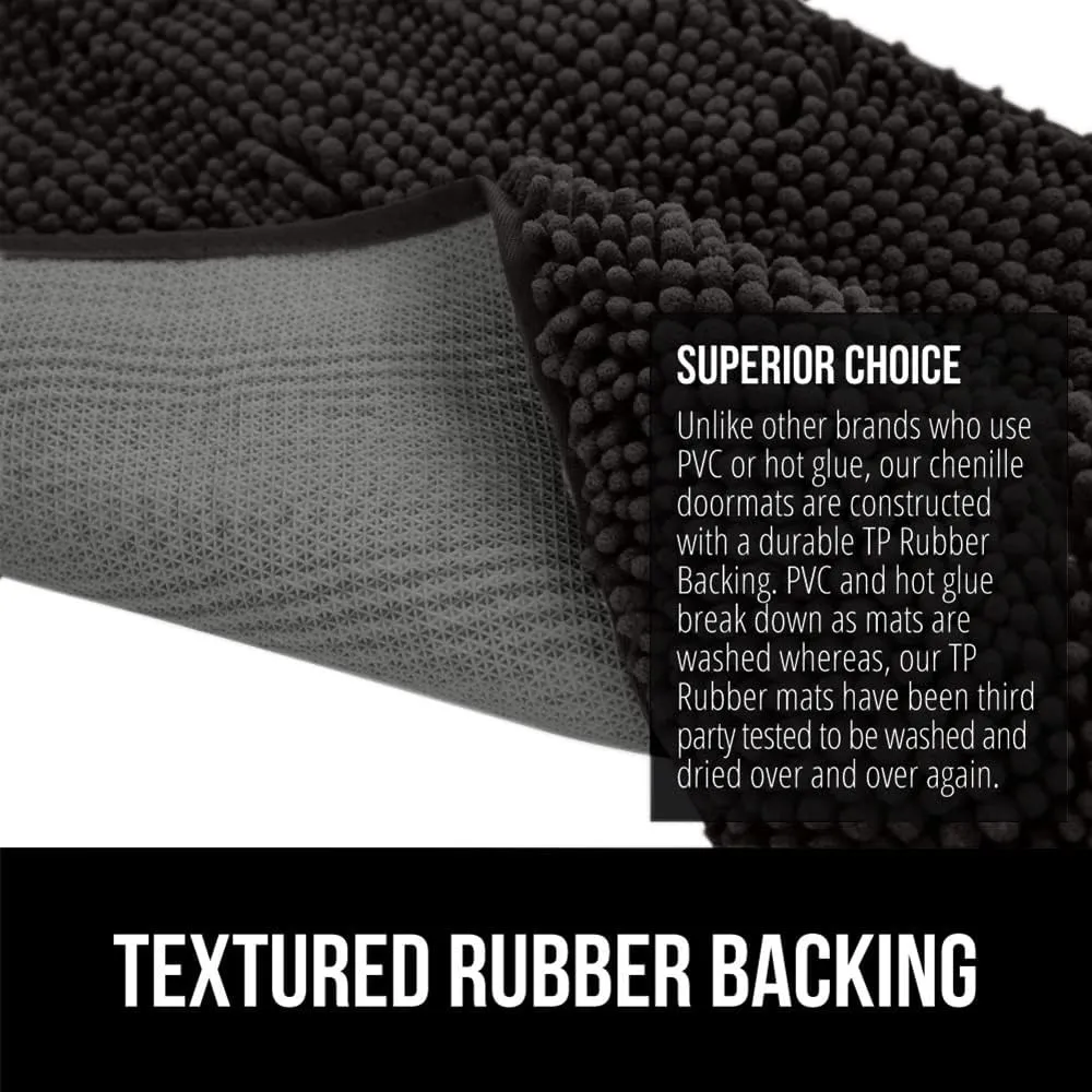 GORILLA GRIP Ultra Absorbent Grippy Doormat for Muddy Dog Paws, 60x36 Machine Washable Soakstopper Rugs Cleaner Floors, Bed Mat for Dirty Dogs, Indoor Entrance Door Rug Pet Bed Mats Black