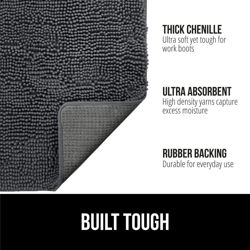 GORILLA GRIP Ultra Absorbent Grippy Doormat for Muddy Dog Paws, Machine Washable Soakstopper Rugs Cleaner Floors, Bed Mat for Dirty Dogs, Indoor Entrance Door Rug Pet Bed Mats 24x17 Charcoal