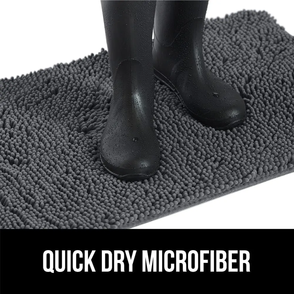 GORILLA GRIP Ultra Absorbent Grippy Doormat for Muddy Dog Paws, Machine Washable Soakstopper Rugs Cleaner Floors, Bed Mat for Dirty Dogs, Indoor Entrance Door Rug Pet Bed Mats 24x17 Charcoal
