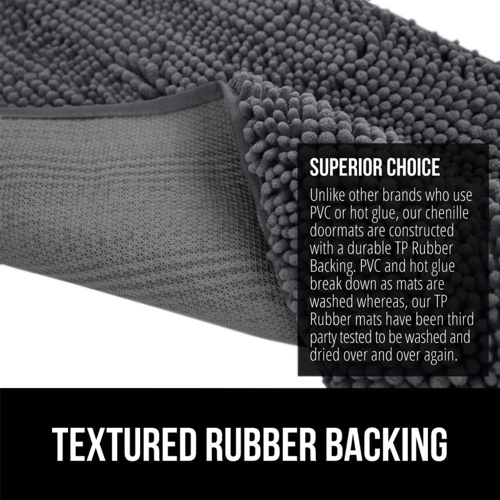 GORILLA GRIP Ultra Absorbent Grippy Doormat for Muddy Dog Paws, Machine Washable Soakstopper Rugs Cleaner Floors, Bed Mat for Dirty Dogs, Indoor Entrance Door Rug Pet Bed Mats 24x17 Charcoal