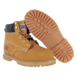 GS003-Tan-8.5M Steel Toe Work Boots - Tan - 8.5M, English, Capacity, Volume, Leather, 8.5M, Tan ()