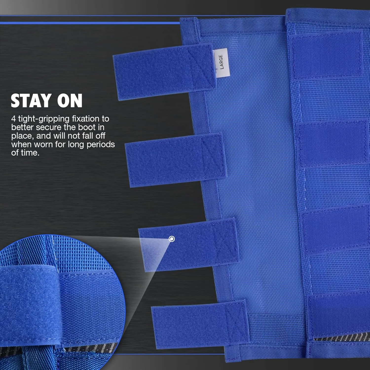 Harrison Howard Loose-Fitting Horse Fly Boots UV-Protective Breathable Fine Mesh Leggins Comfortable Fly Boots with Reflective Strips for Extra Safety (Set of 4) Signature Blue Cob (Medium)