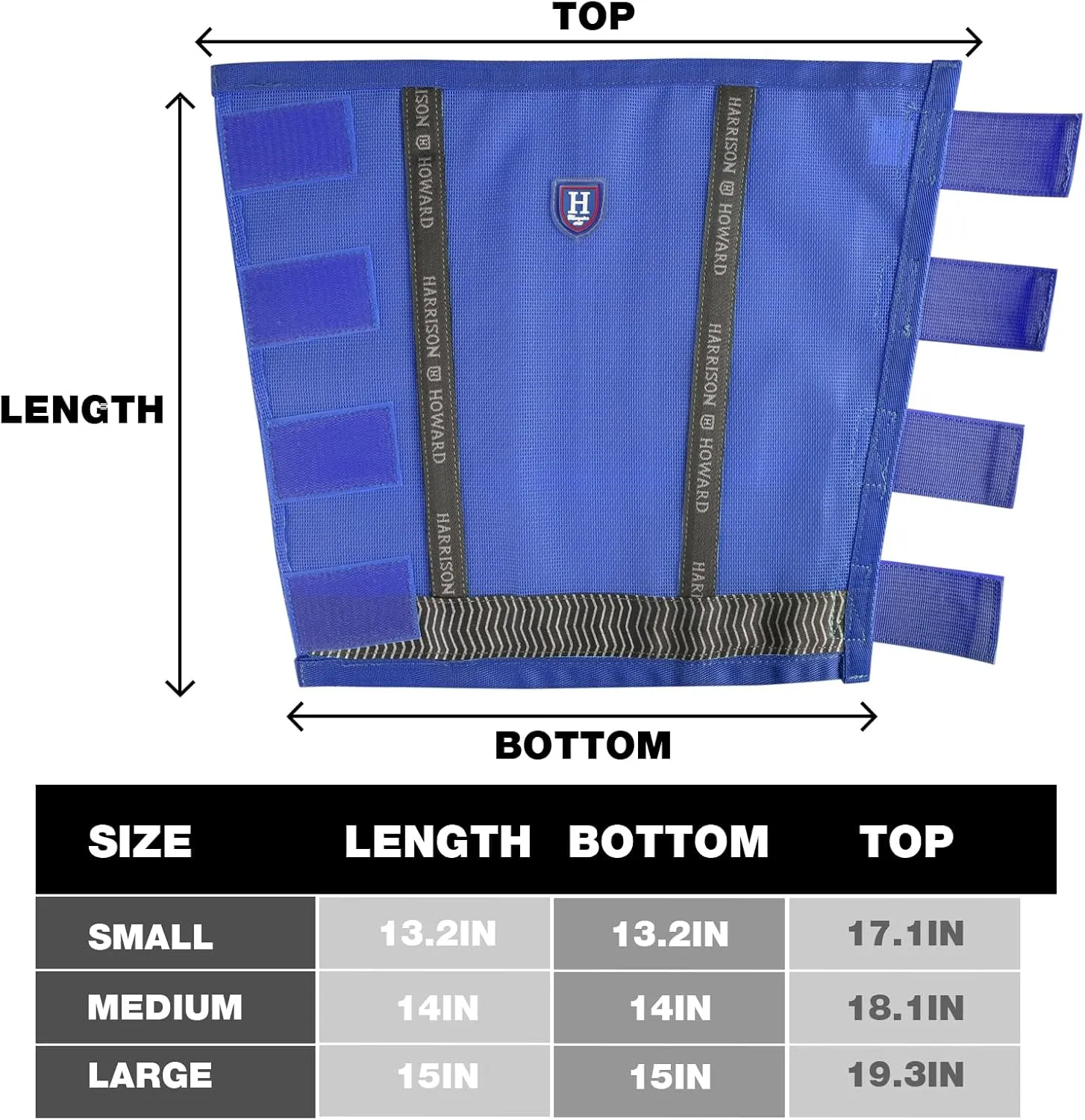 Harrison Howard Loose-Fitting Horse Fly Boots UV-Protective Breathable Fine Mesh Leggins Comfortable Fly Boots with Reflective Strips for Extra Safety (Set of 4) Signature Blue Cob (Medium)