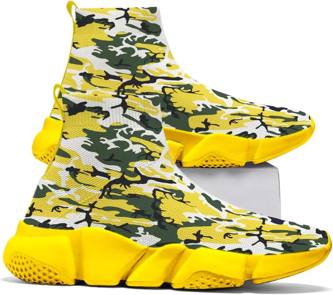 Hetios Womens Fashion Tennis Sneakers White Socks Shoes Graffiti Painted Casual Walking Shoes