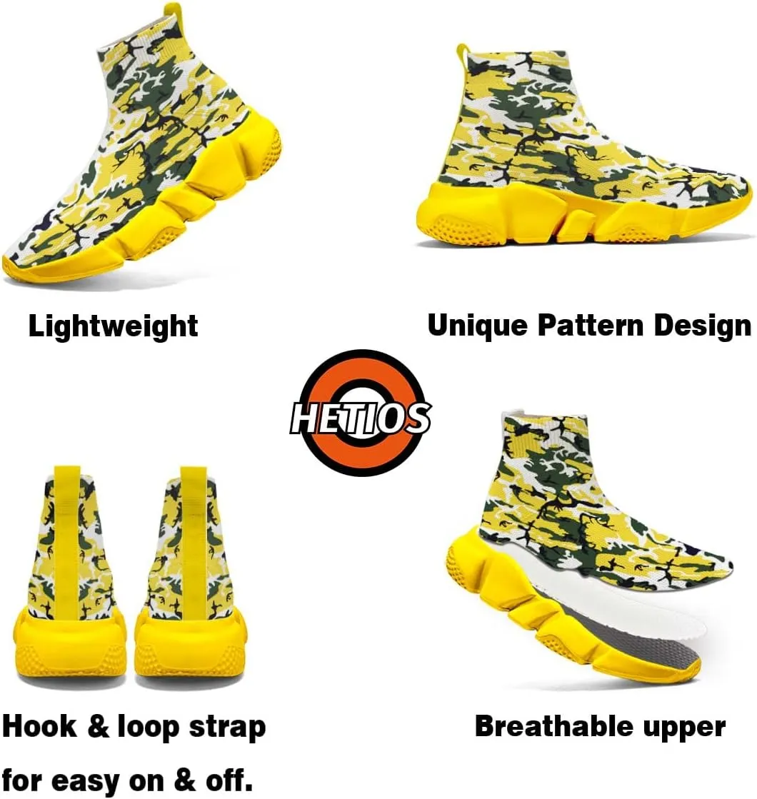 Hetios Womens Fashion Tennis Sneakers White Socks Shoes Graffiti Painted Casual Walking Shoes