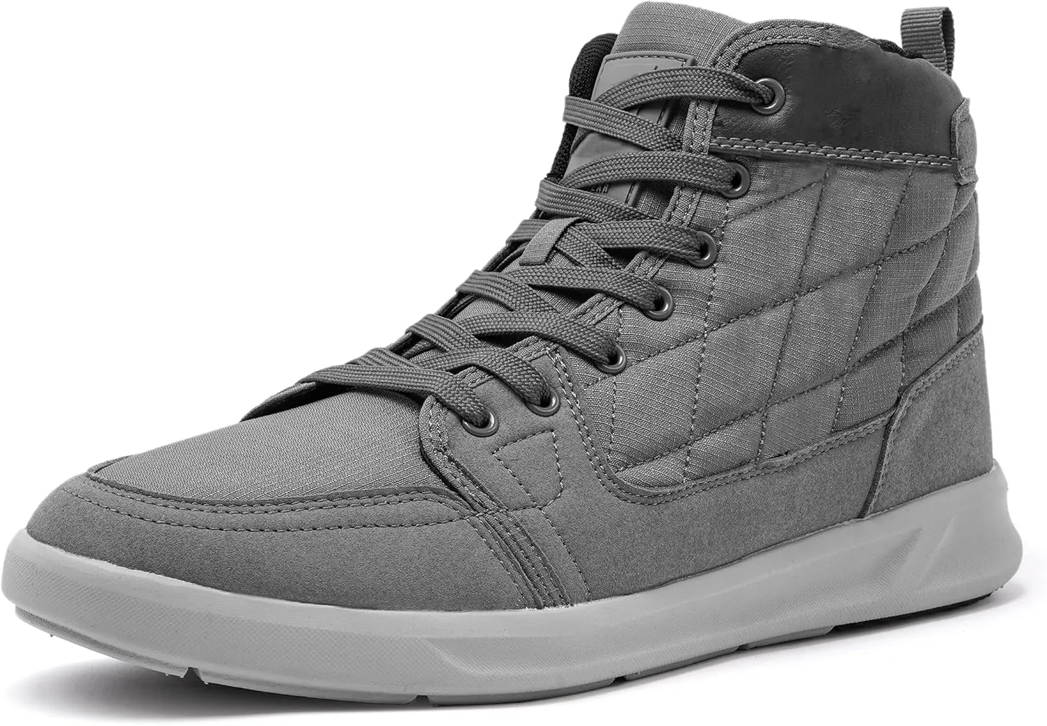 High-Top Men’s Casual Shoes - Genuine Microfiber Suede Boots with Side Zipper, Lightweight Flexible Sole, Well-Cushioned Breathable and Removable Insoles