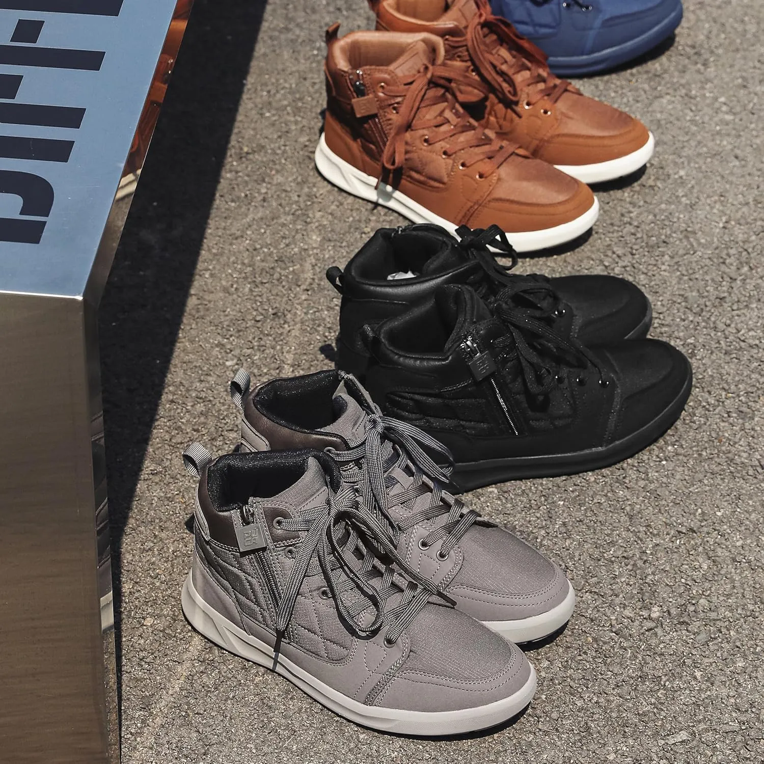 High-Top Men’s Casual Shoes - Genuine Microfiber Suede Boots with Side Zipper, Lightweight Flexible Sole, Well-Cushioned Breathable and Removable Insoles