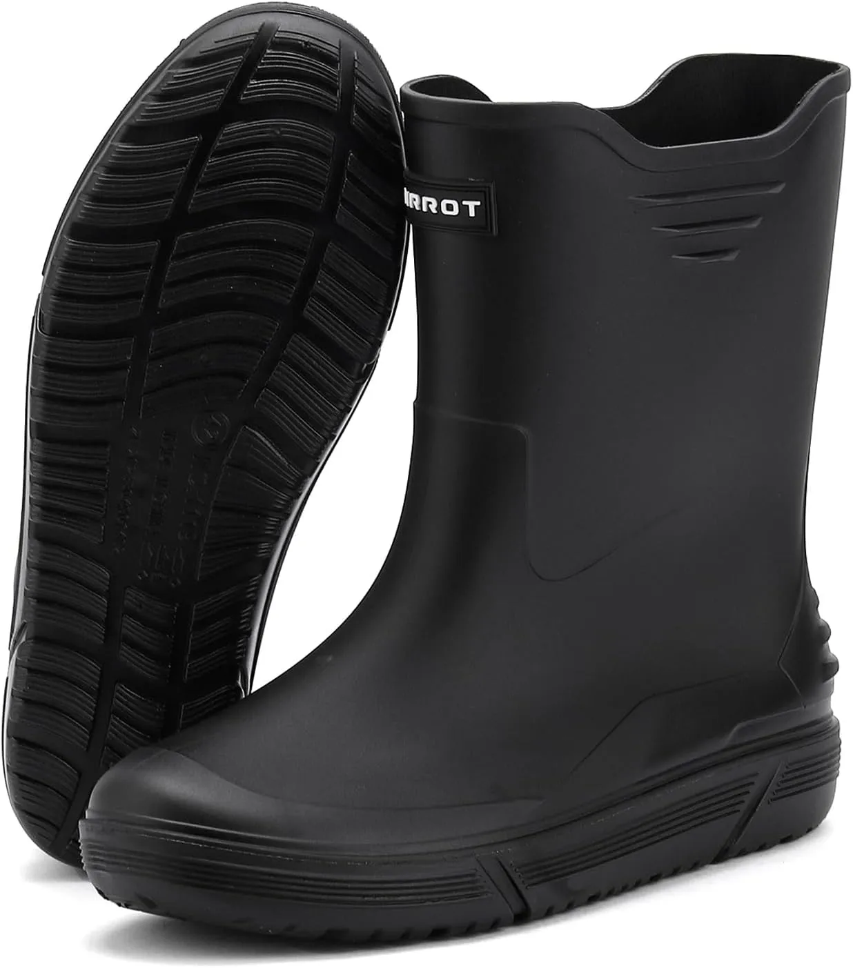 Hsttgsr Rain Boots for Men Waterproof Fashionable Rubber Boots Non-slip Outdoor Garden Boots Mid Calf Muck Work Shoes Comfort Lightweight Rainboots for Fishing Climbing